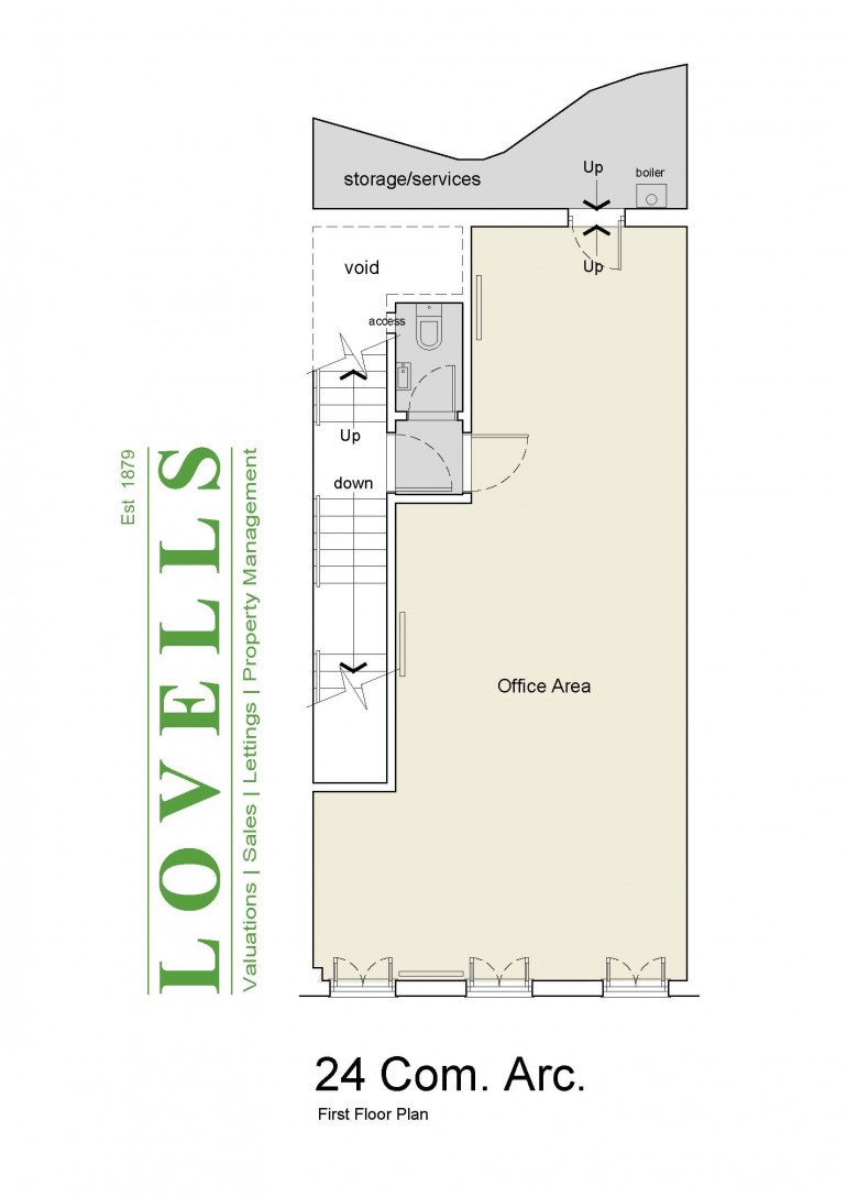 24 C. Arcade, 1st Floor: 510 sq.ft. office